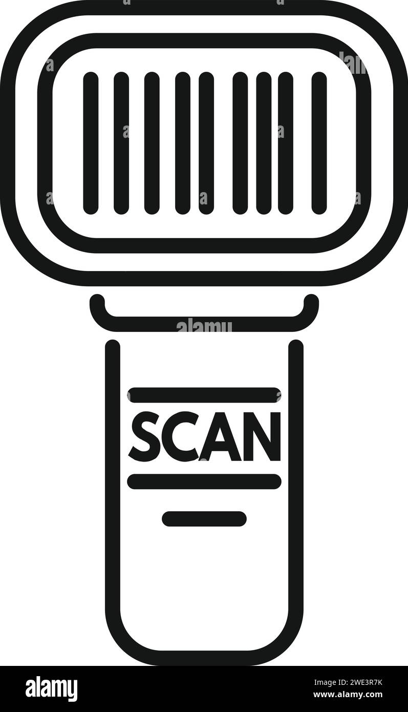Scanner device icon outline vector. Connection sign scan. Smart bar ...
