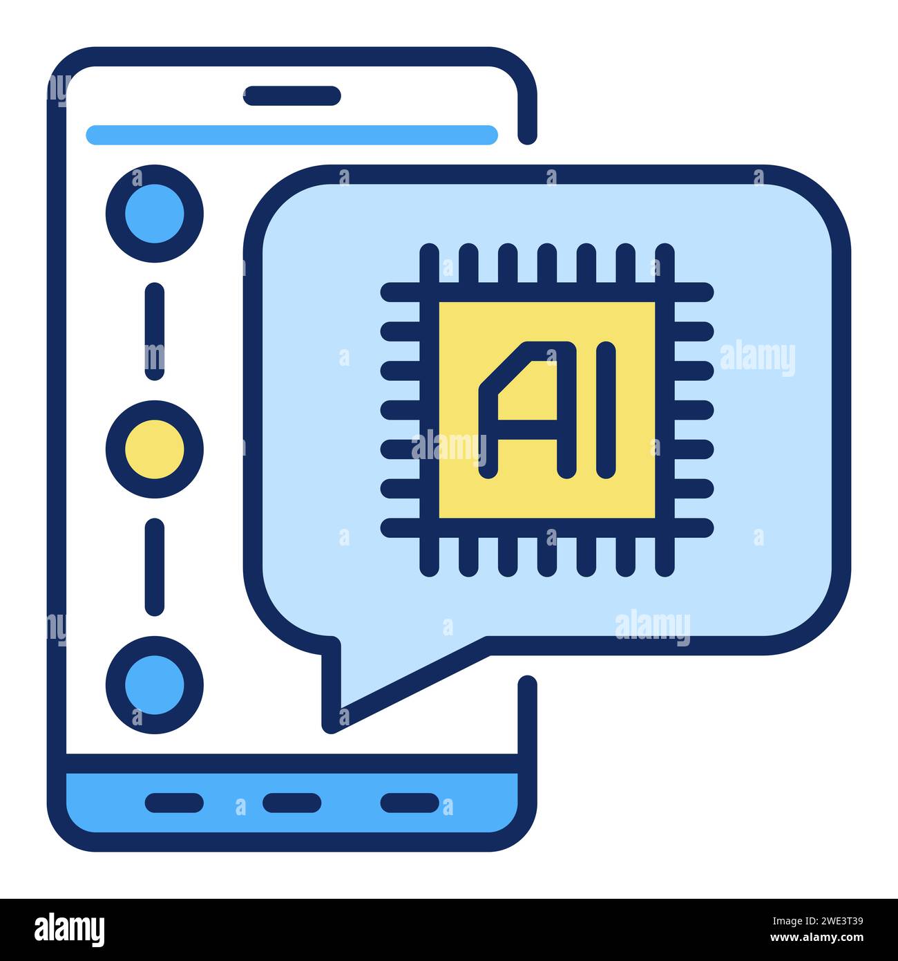 Artificial Intelligence Speech Bubble on Smartphone vector AI concept ...