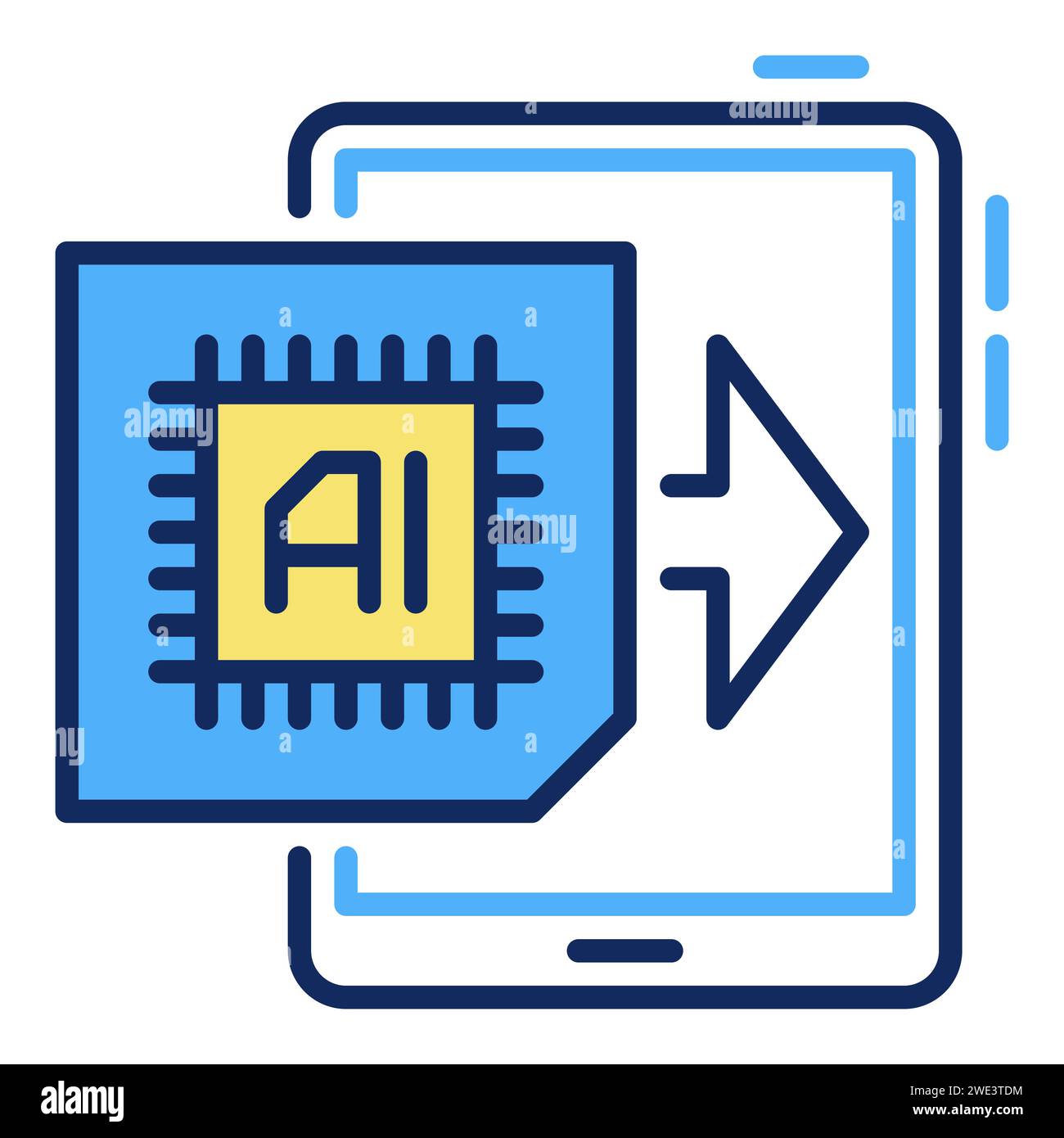 Artificial Intelligence in Tablet vector AI concept colored icon or sign Stock Vector