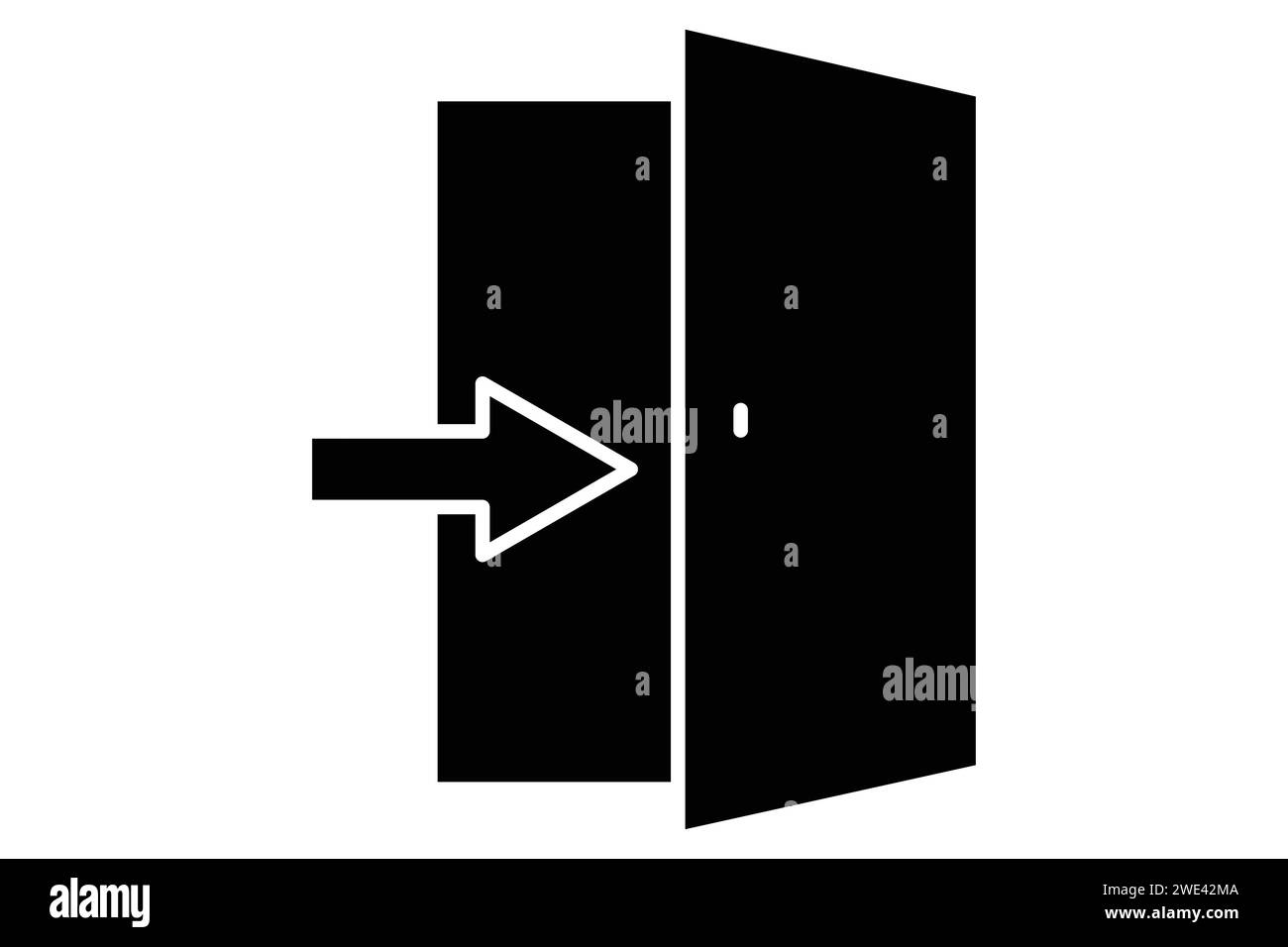 exit door icon. icon related to public navigation. solid icon style. element illustration Stock Vector