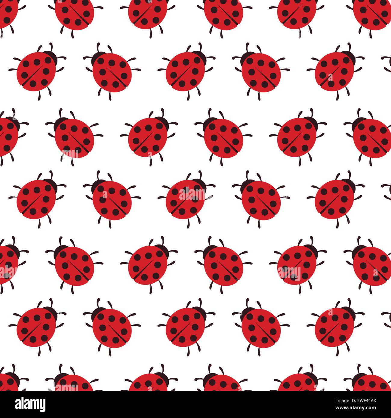 Vector background of Ladybug pattern wallpaper with clipping mask Stock Vector