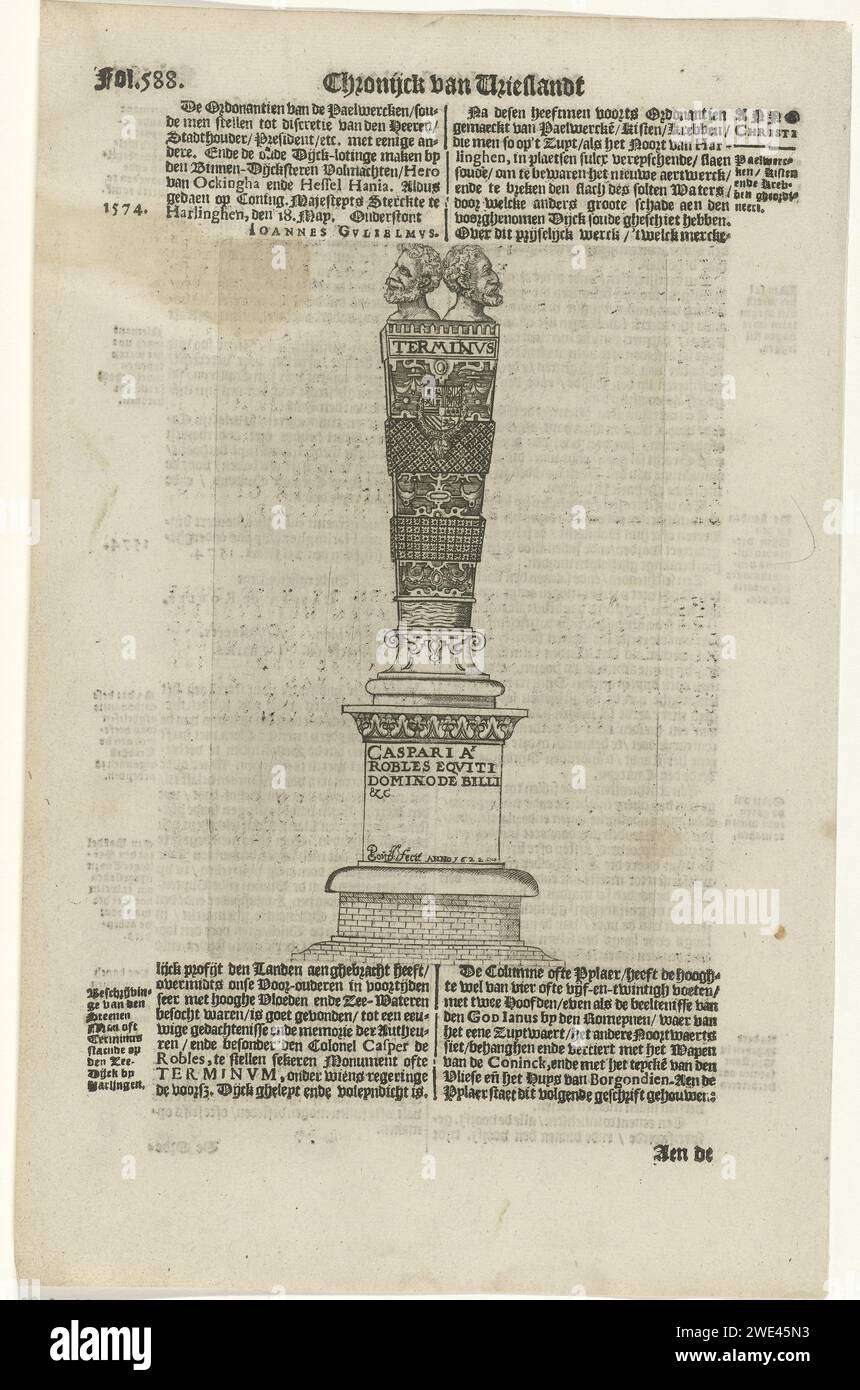 Blade from Chronique van Vrieslant, Pieter Intesz Kingma, 1622 print ...