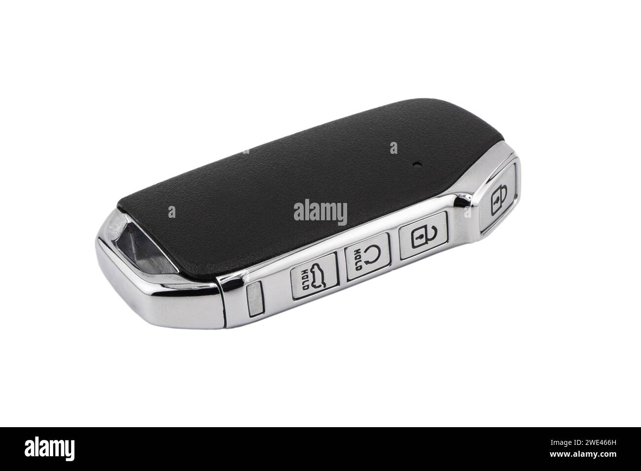 Modern wireless car key ignition isolated on white background. Wireless