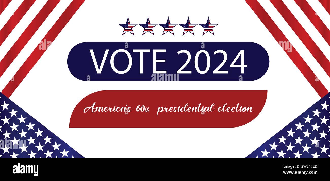 vote 2024 presidential election 60th text design Stock Vector Image