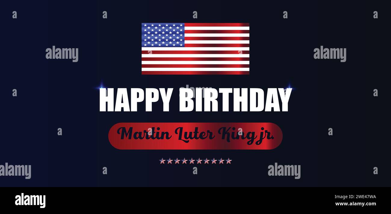 Happy birtday martin luter king jr. text design Stock Vector
