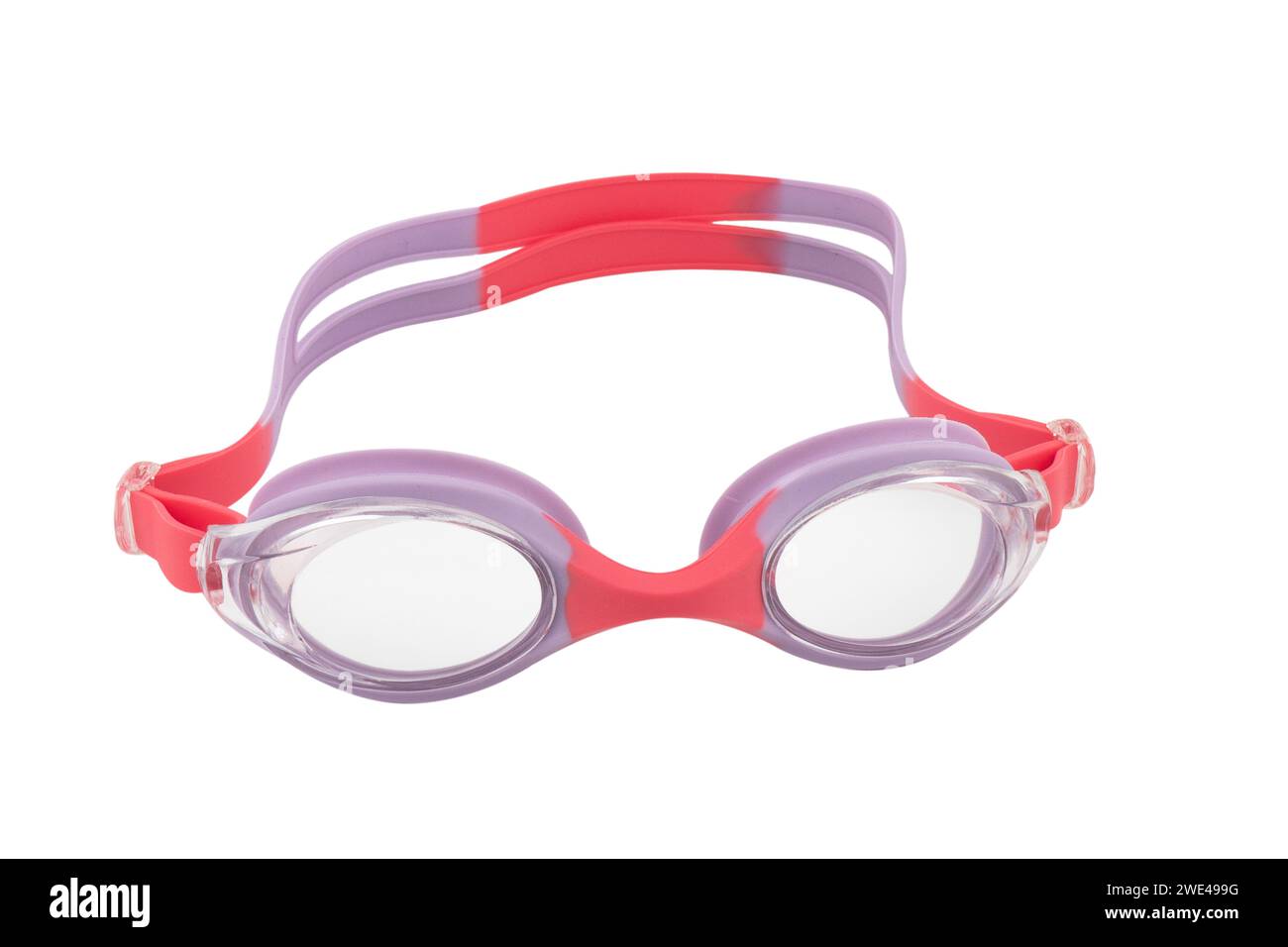 Swim optical goggles isolated on white background. Swimming protective glasses isolated Stock