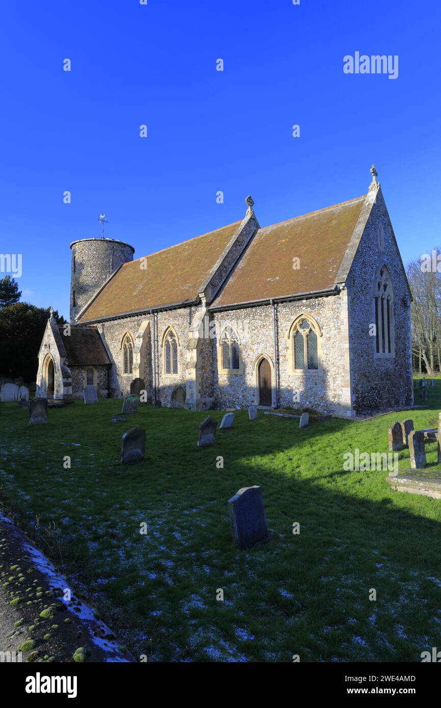 St Marys church, Burnham Deepdale village; North Norfolk; England; UK Stock Photo