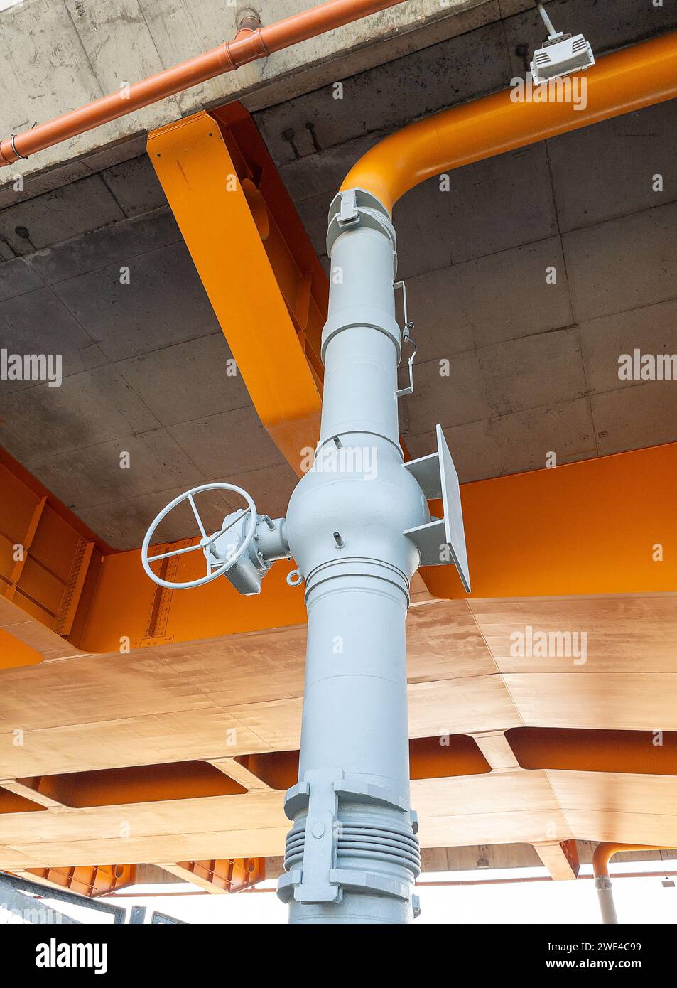 Big steel pipe for rain water drainage under concrete structure of road