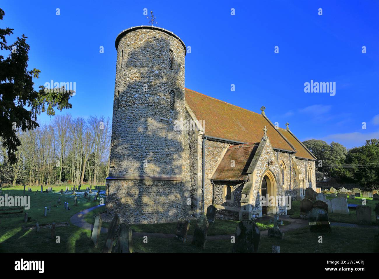 St Marys church, Burnham Deepdale village; North Norfolk; England; UK Stock Photo