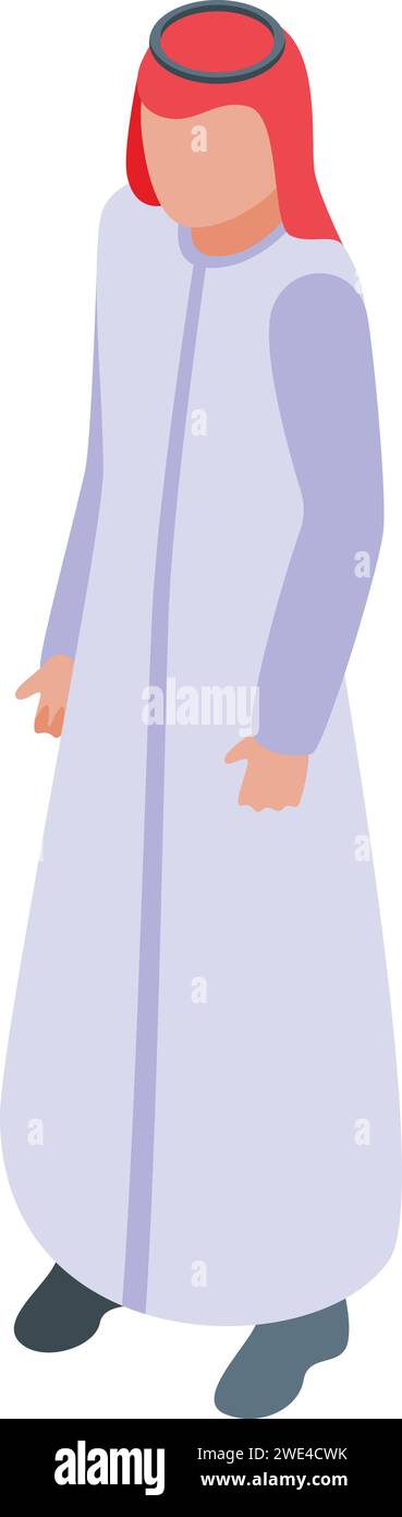 Arab person icon isometric vector. Tower tourism. Territory tour emblem ...