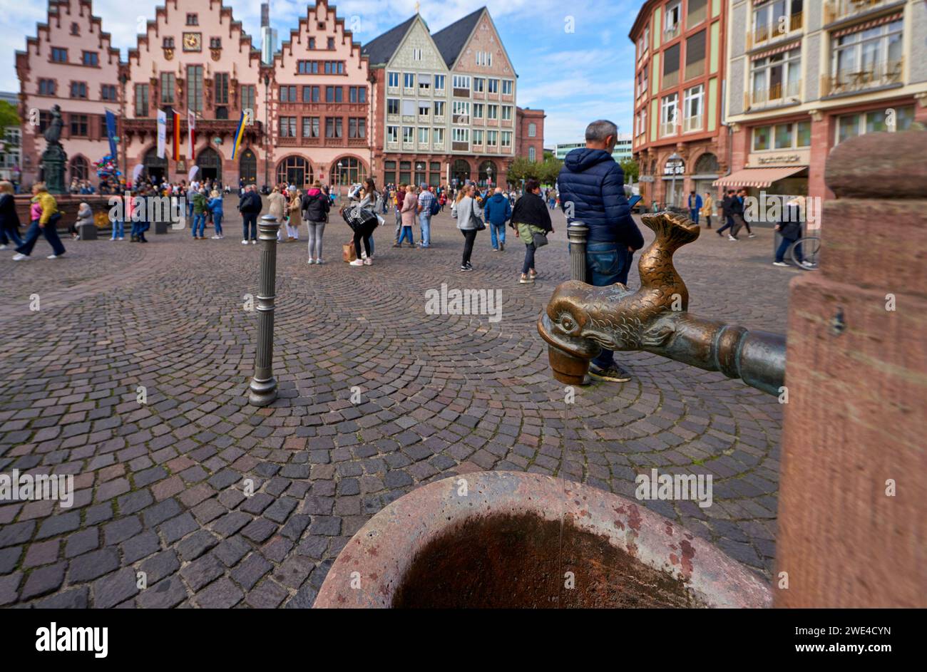 View on the Town Square Romerberg in Frankfurt, Germany Stock Photo