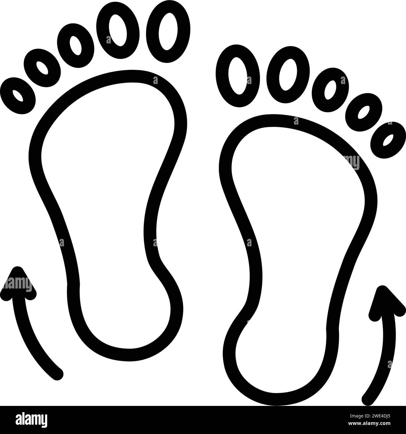 Footprints direction sketch Stock Vector Images - Alamy