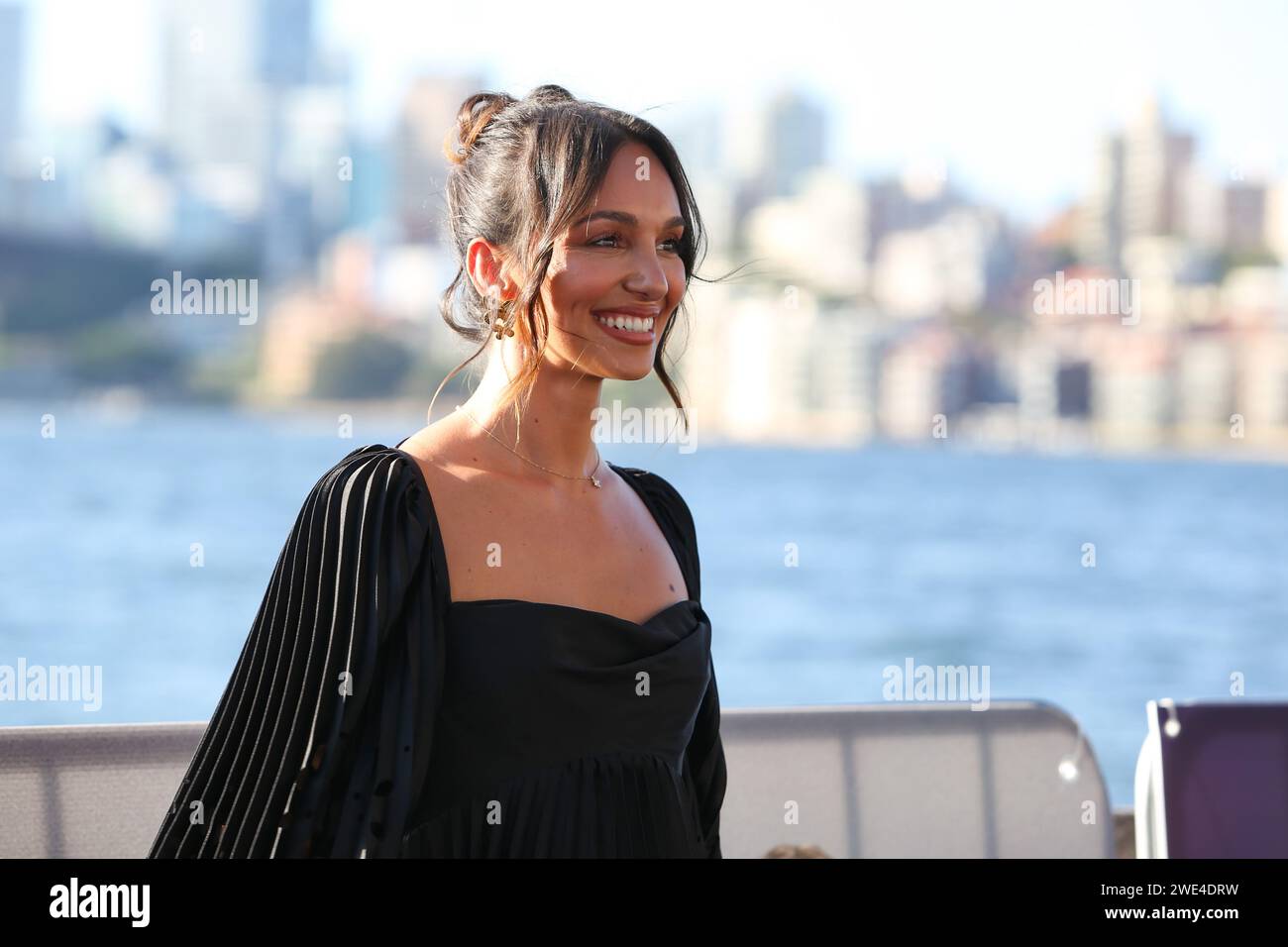 January 23, 2024: BELLA VARELIS attends the Sydney Premiere of 'Force of Nature: The Dry 2' at Westpac OpenAir, Royal Botanic Garden on January 23, 2024 in Sydney, NSW Australia (Credit Image: © Christopher Khoury/Australian Press Agency via ZUMA Wire) EDITORIAL USAGE ONLY! Not for Commercial USAGE! Stock Photo