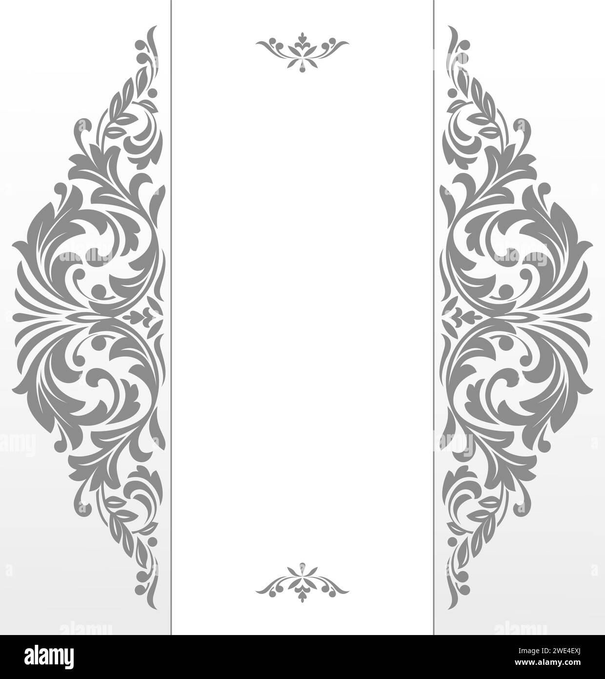 Vintage grey frame on a white background. Graphic vector design. Damask ...