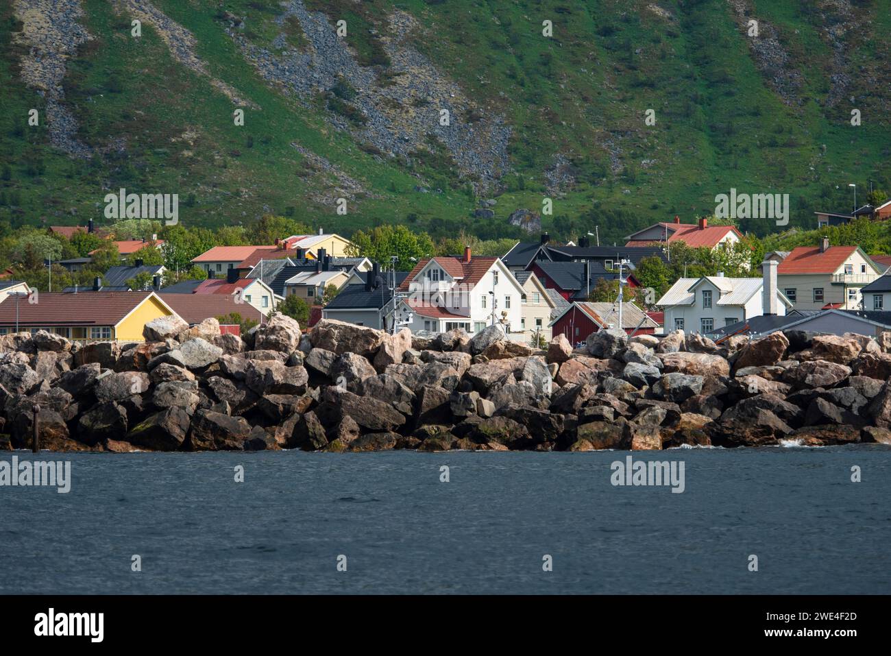 Bleik is a fishing village in Andoya Municipality in Nordland county, Norway. Stock Photo