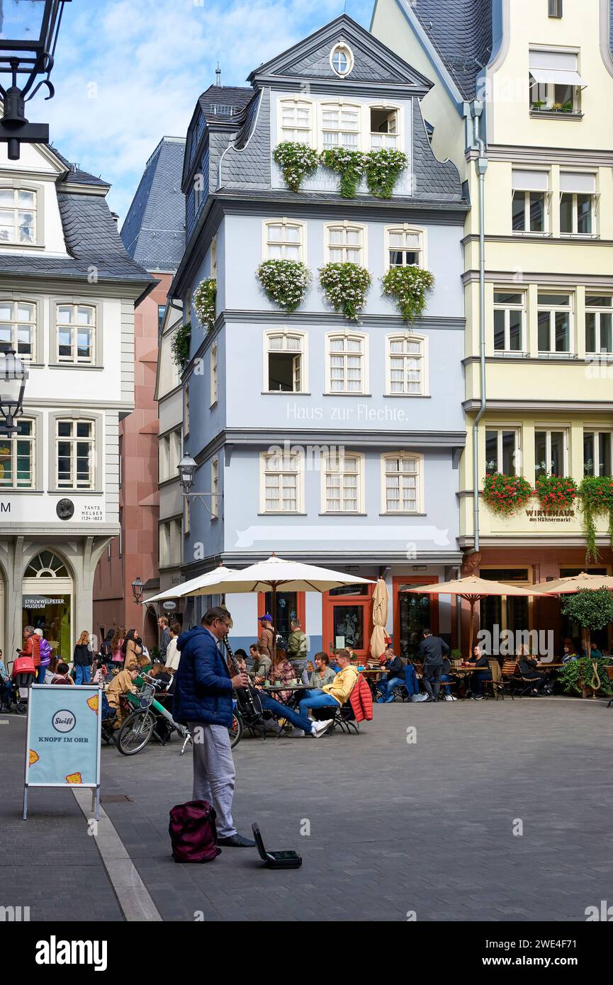 Town square Romerberg in the center of Frankfurt, Germany Stock Photo