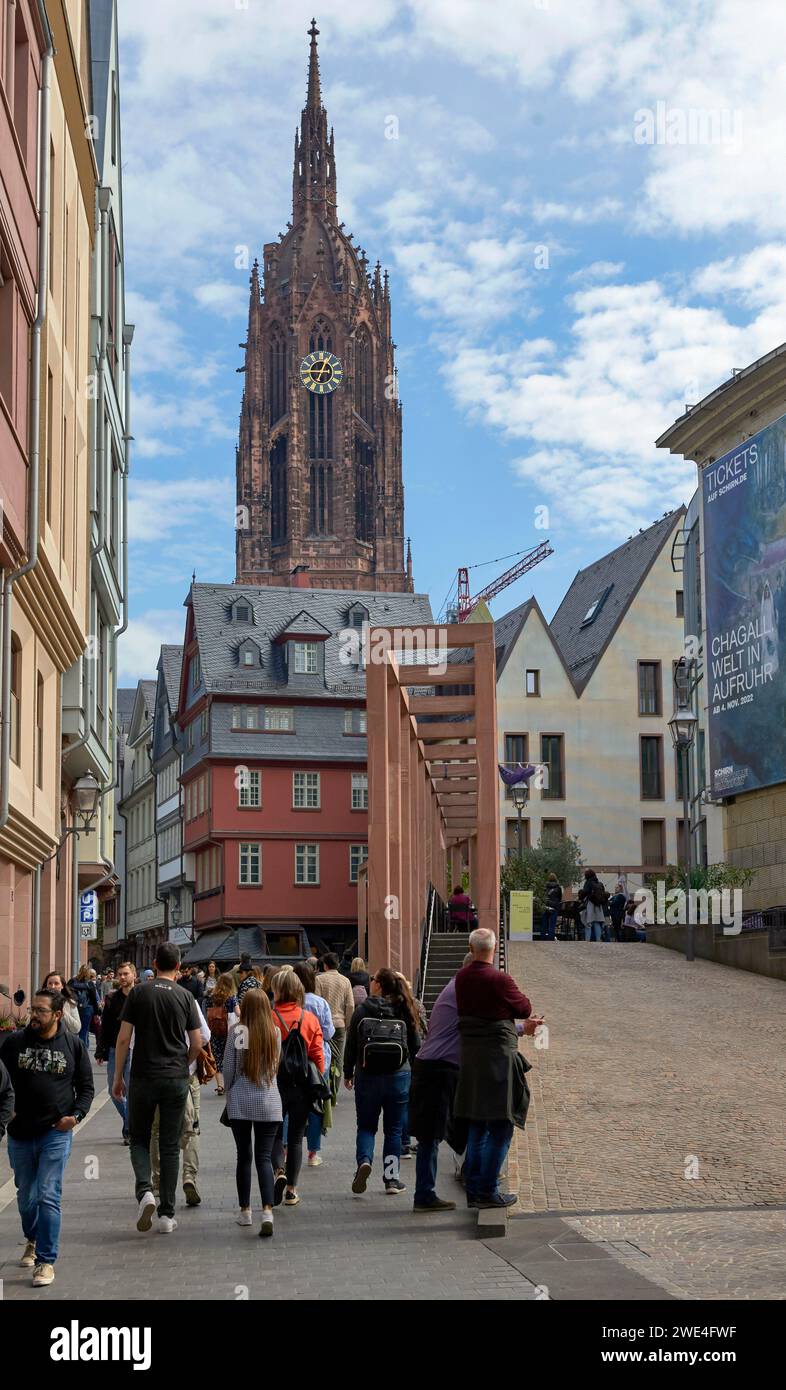 Walking in the center of Frankfurt, Germany Stock Photo