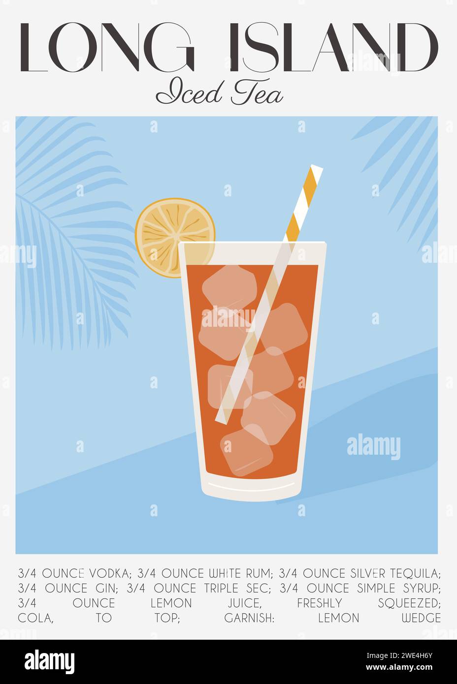 Long Island Iced Tea Cocktail in glass garnished with lime slice