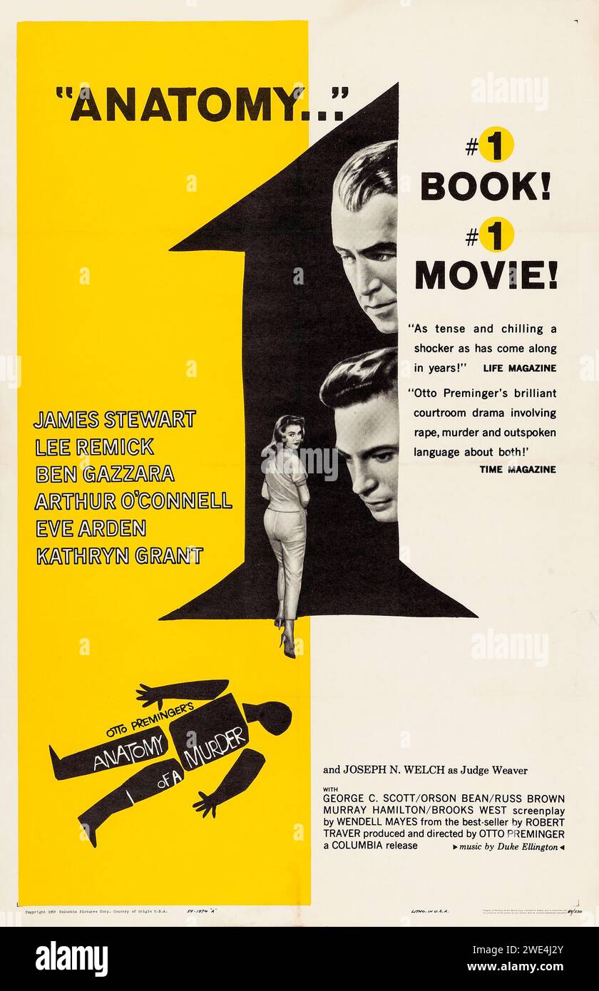 Anatomy of a Murder (Columbia, 1959) Saul Bass artwork - No 1 Book, No 1 Movie - Alfred ...