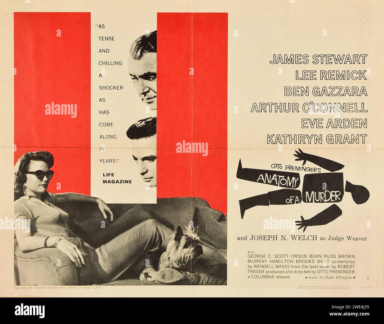 Anatomy of a Murder (Columbia, 1959) vintage film poster - Alfred Hitchcock - James Stewart, Lee Remick - style C Stock Photo