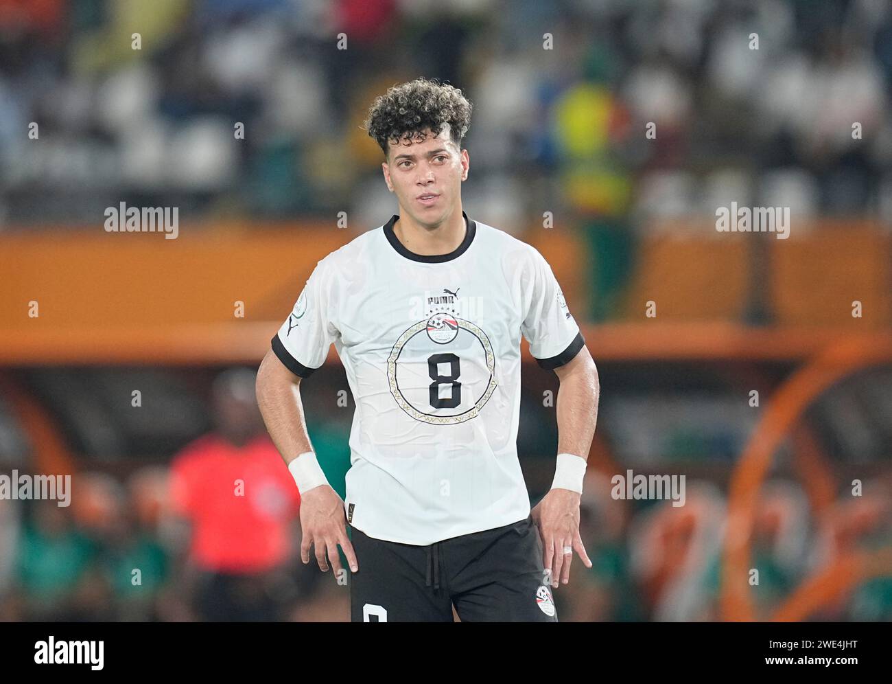 January 22 2024: Emam Ashour Metwaly Abdelghany (Egypt) looks on during ...