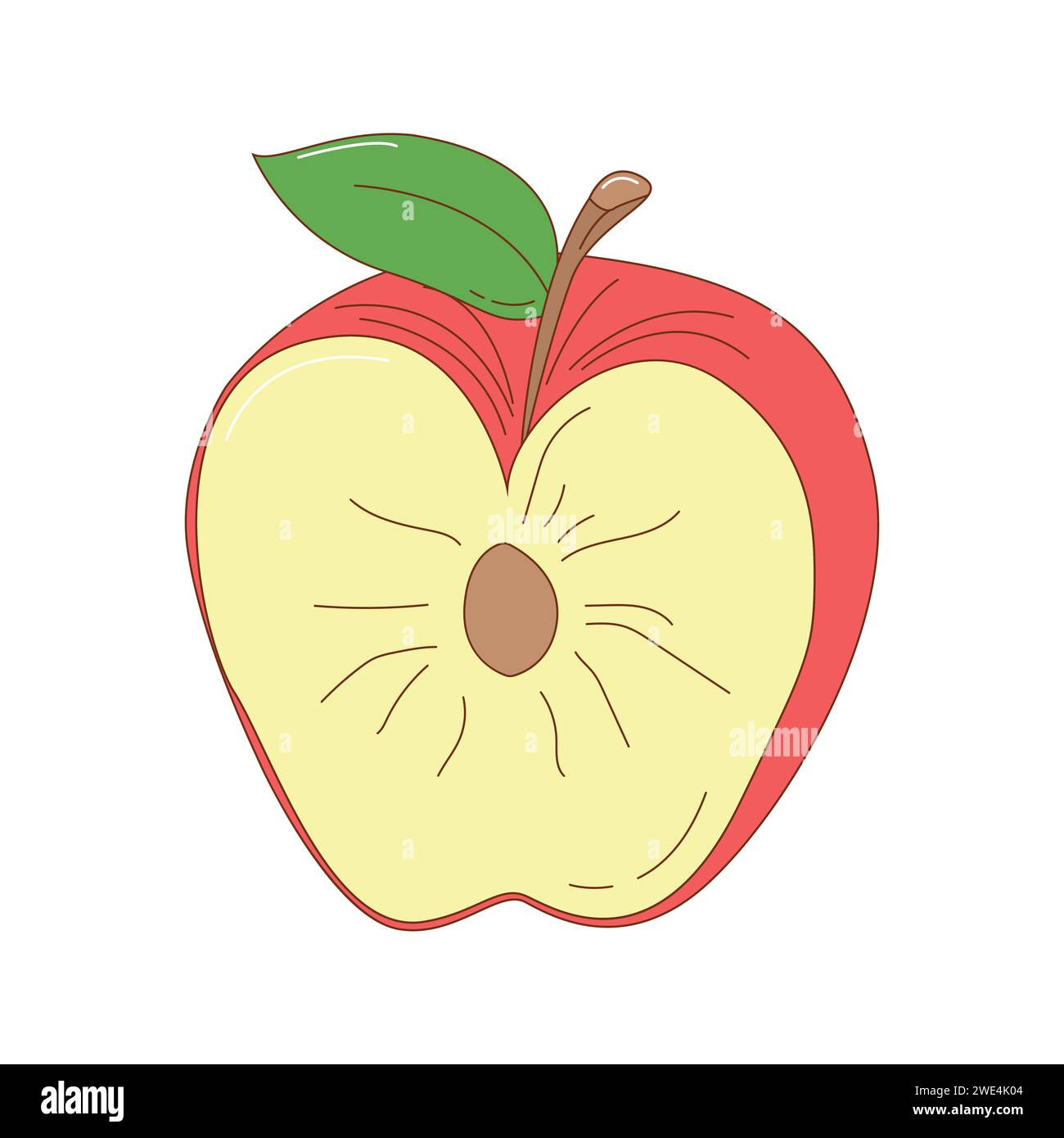 Hand drawn apple fruit vector illustration. Creative hand drawn fruit vector element Stock Vector