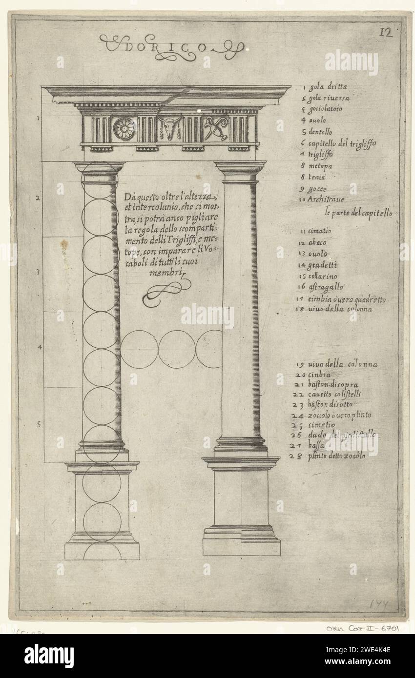 Colums Parts Two Doric columns with capitals and a main frame, Anonymous, After ...