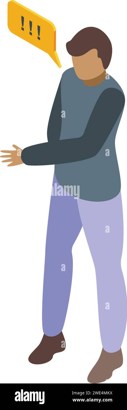 People concept icon isometric vector. Dispute argument. Emotion problem Stock Vector