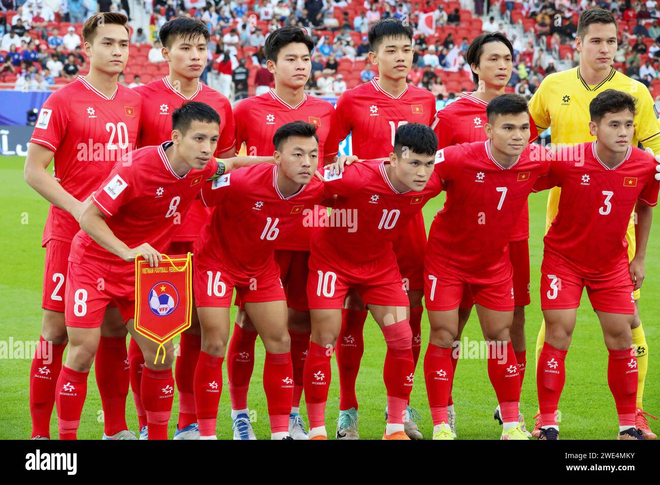 Team of Vietnam during the AFC Asian Cup, Qatar. , . at Al Thumama Stadium in Doha, Qatar - Photo Najeeb Almahboobi/TheMiddleFrame/DPPI Credit: DPPI Media/Alamy Live News Stock Photo