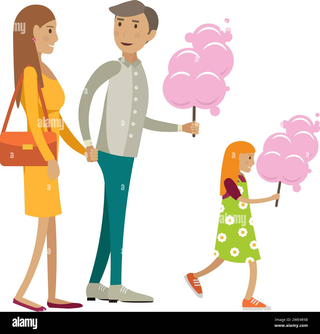 Amusement park cotton candy Stock Vector Images - Alamy