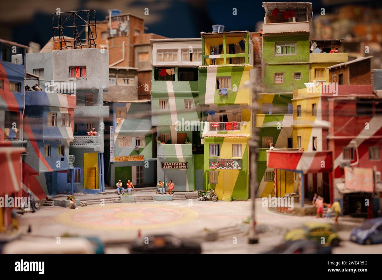 Miniatur Wunderland Hamburg in Germany, houses in Brazil, museum with miniature model construction of the world Stock Photo