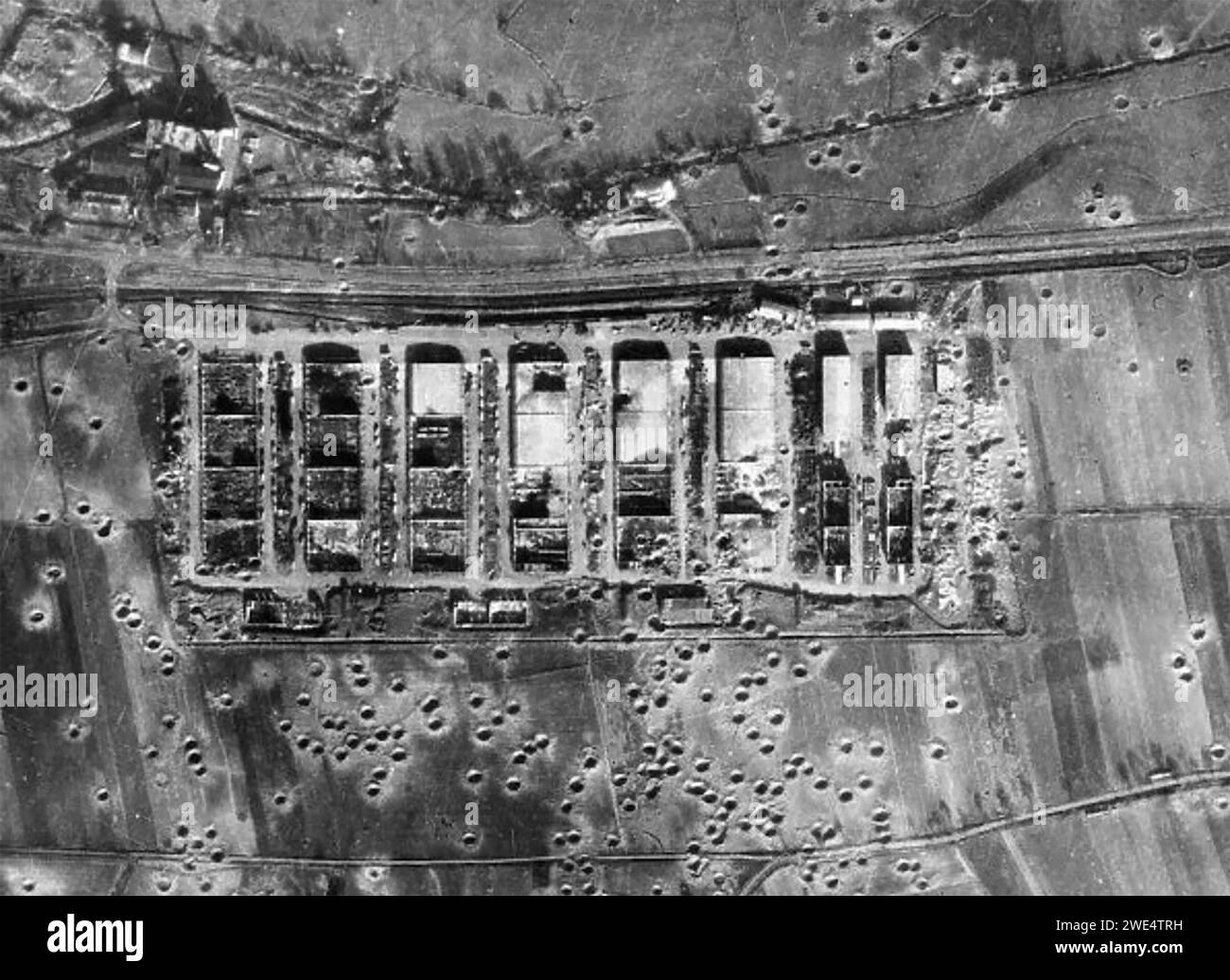 BETTENHAUSEN, Germany.  Ordnance works  110 miles north west of Cologne,  after a daylight bombing attack by US 8th Air Force on 2 October 944. Stock Photo
