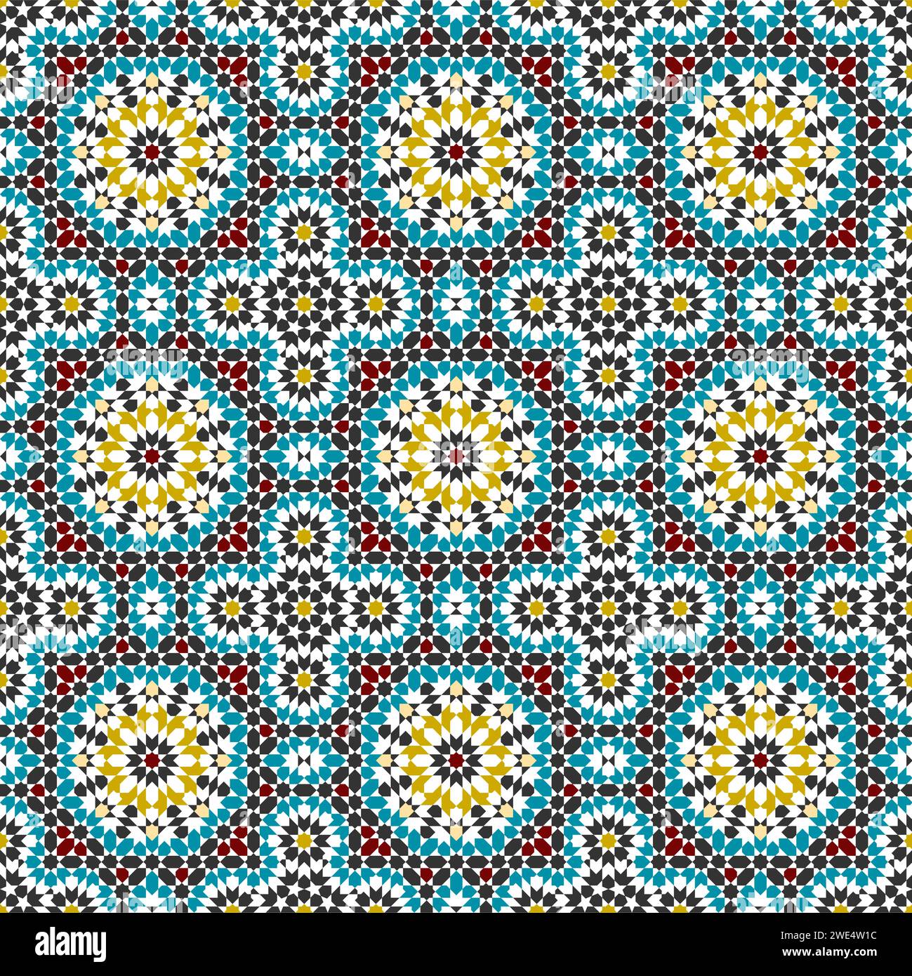 Seamless geometric pattern in arabic style Zellij Stock Vector