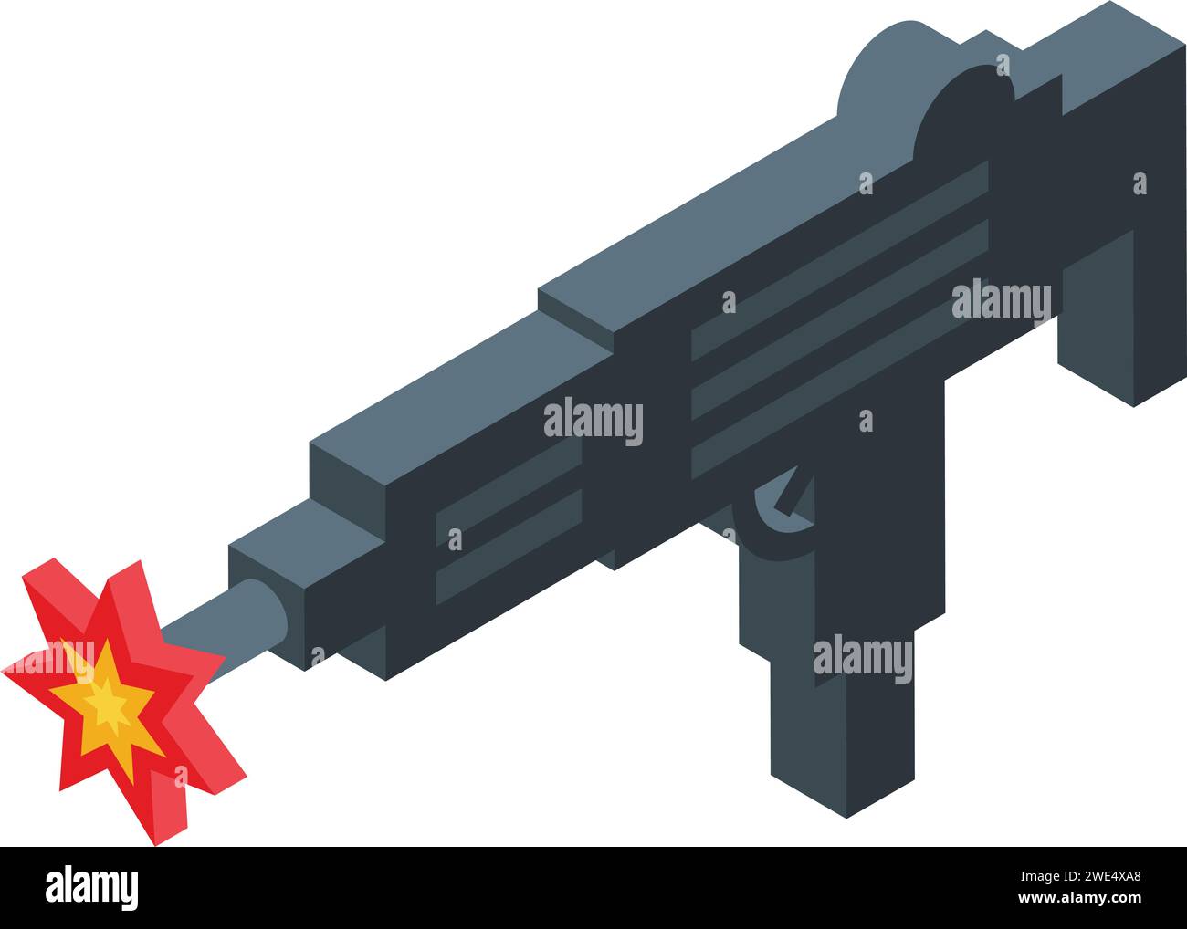 Shooting crime news icon isometric vector. Show production. Digital desk Stock Vector