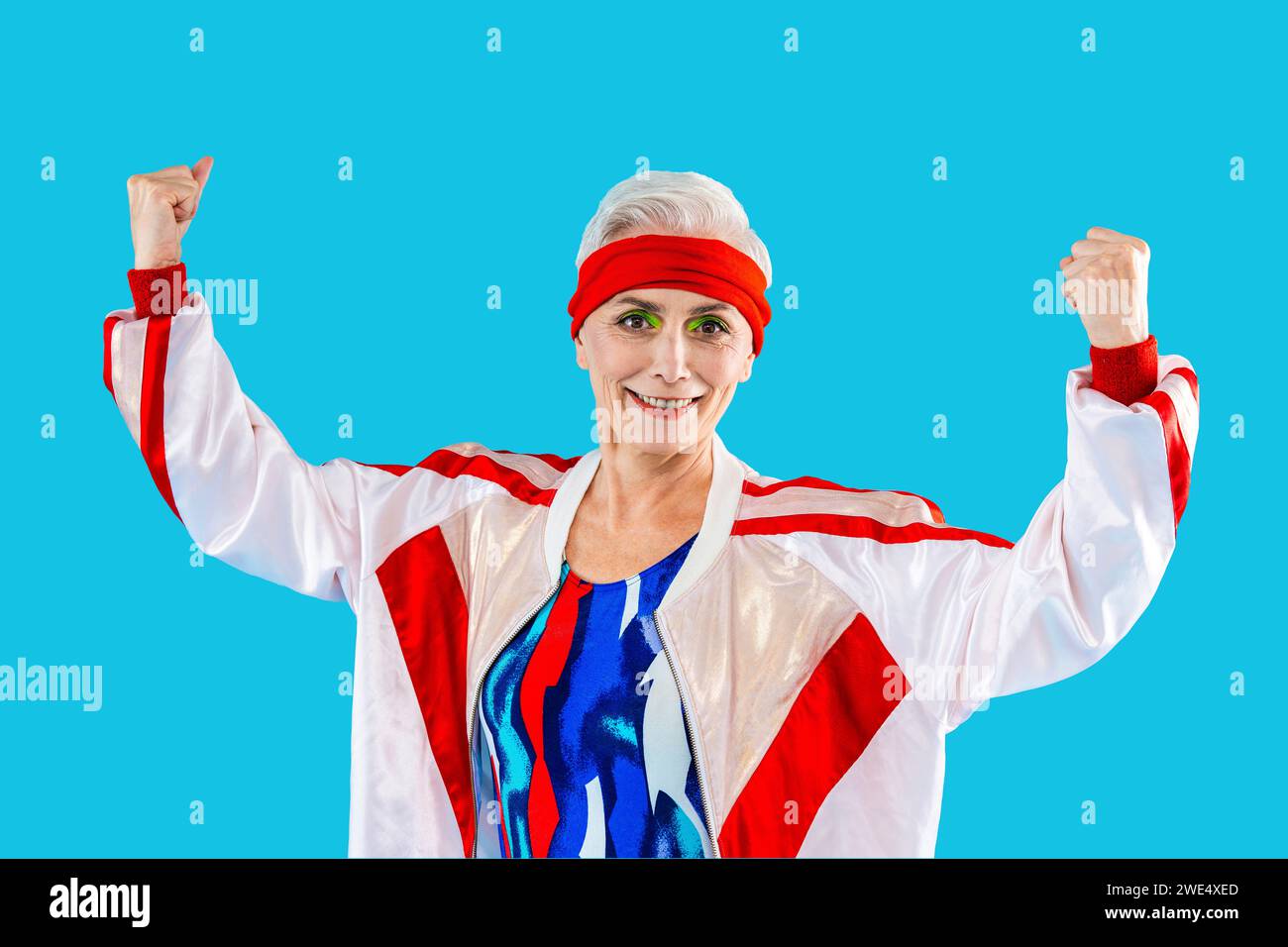 Senior fitness woman funny hi-res stock photography and images