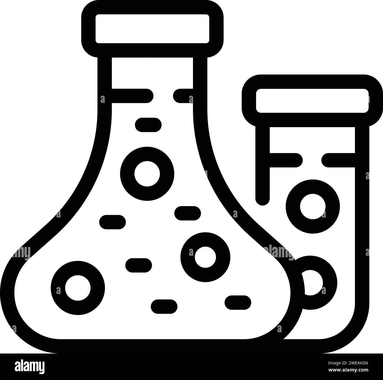 Boiling chemical flask icon outline vector. Lady tech expert. Ebony ...
