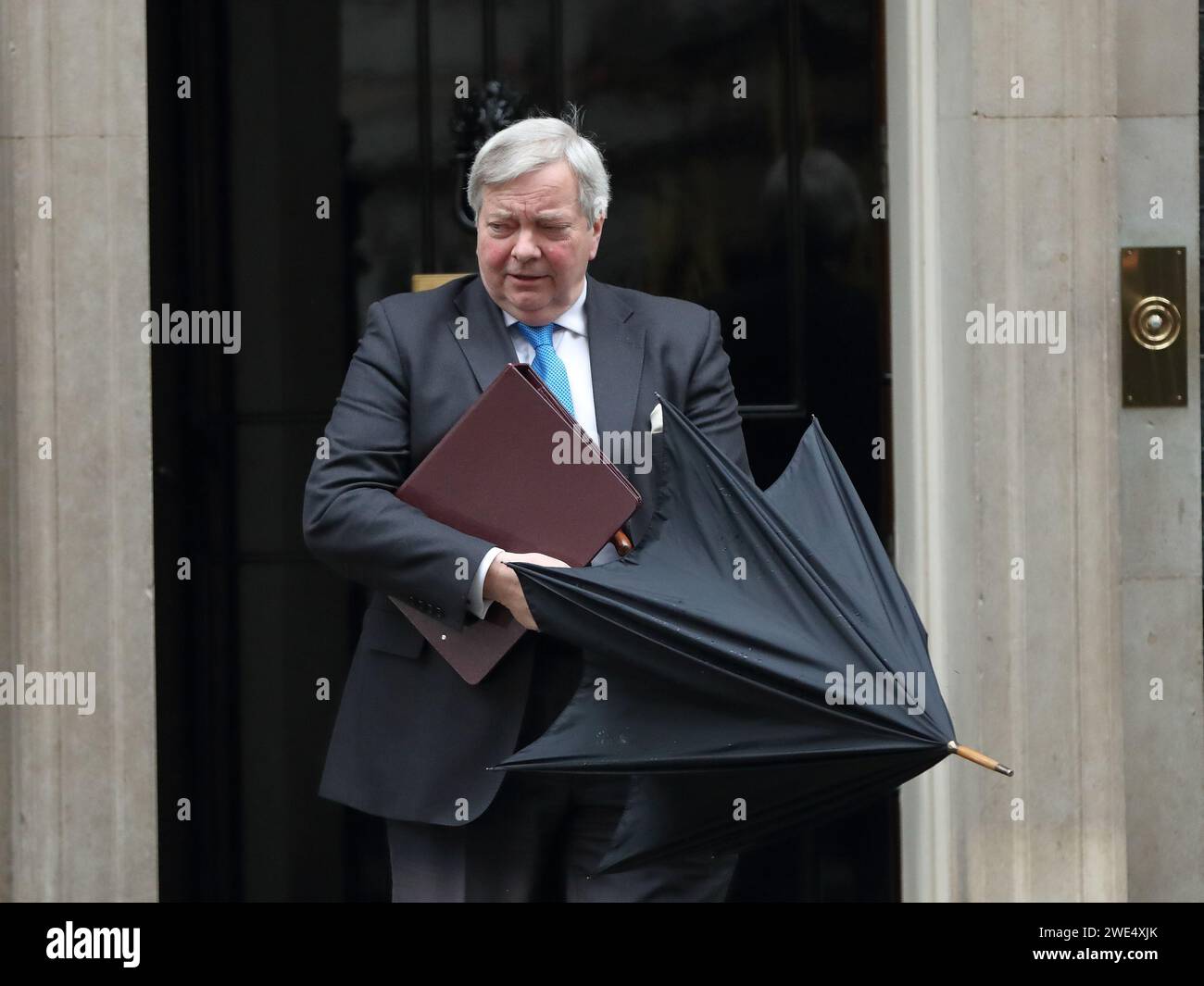 London, United Kingdom,  23 January 2024. Lord True, Leader of the House of Lords leaves after the  Cabinet Meeting. Credit: Uwe Deffner/Alamy Live News Stock Photo