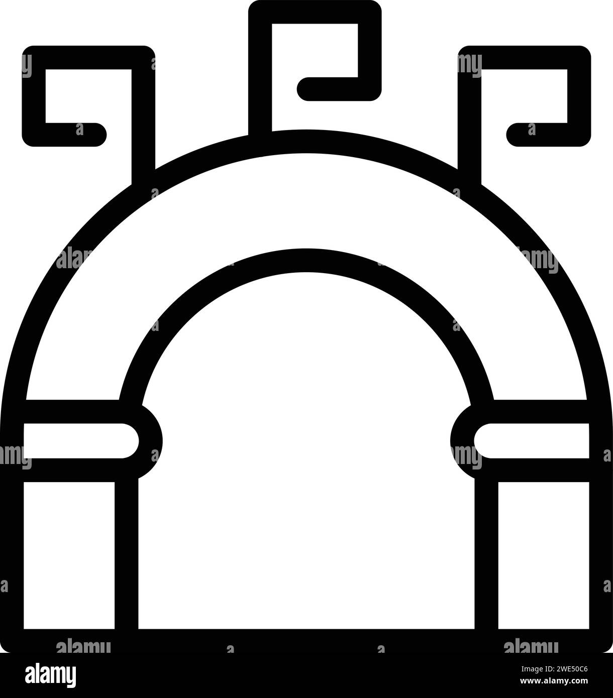 Runner arch park icon outline vector. Walk sprint. Male health stroll Stock Vector