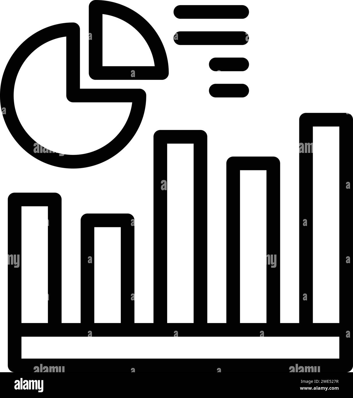 Chart form list icon outline vector. Business model. List mail charge ...