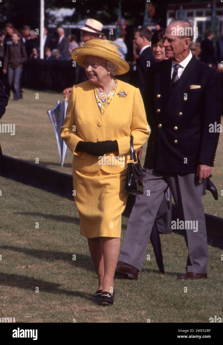 The Queen at  the British Driving Society Parade, Smith's Lawn, Windsor on 20th June 2004   Photo by The Henshaw Archive Stock Photo