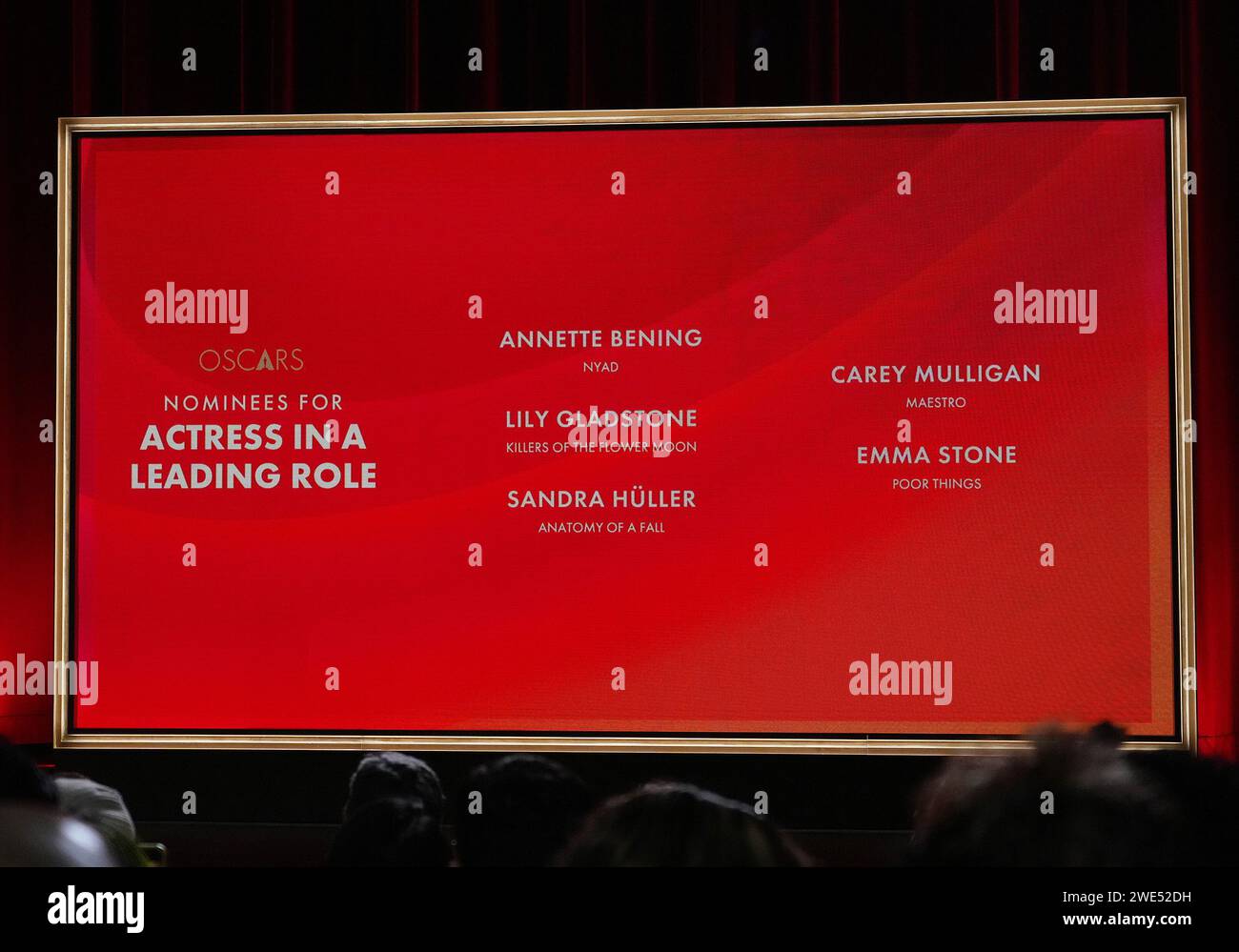 Los Angeles, USA. 23rd Jan, 2024. Nominees for ACTRESS IN A LEADING
