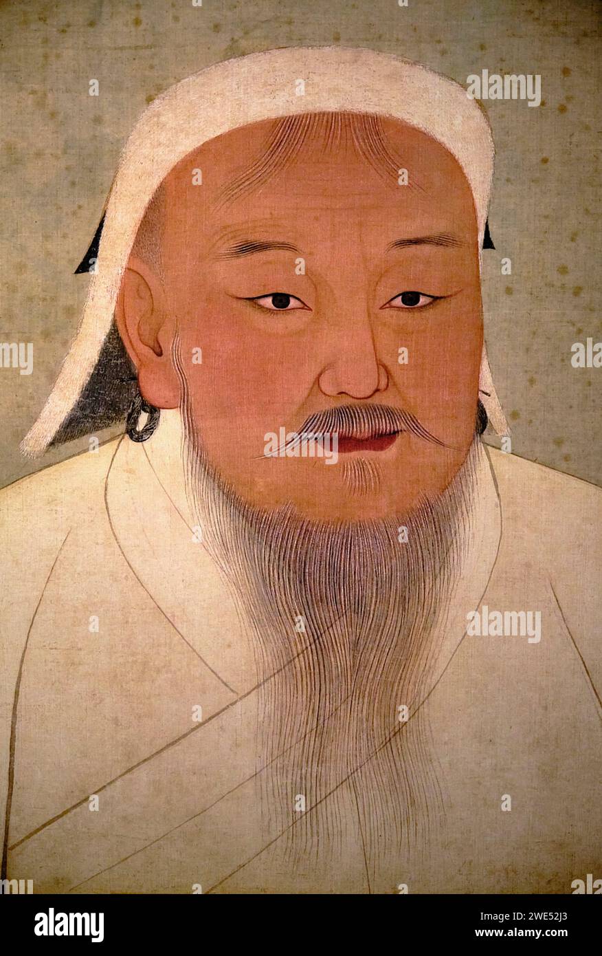 Taiwan, Taipei, Palace Museum, Gengis Khan, silk painting, Mongol Empire (Yuan dynasty) 14th century Stock Photo
