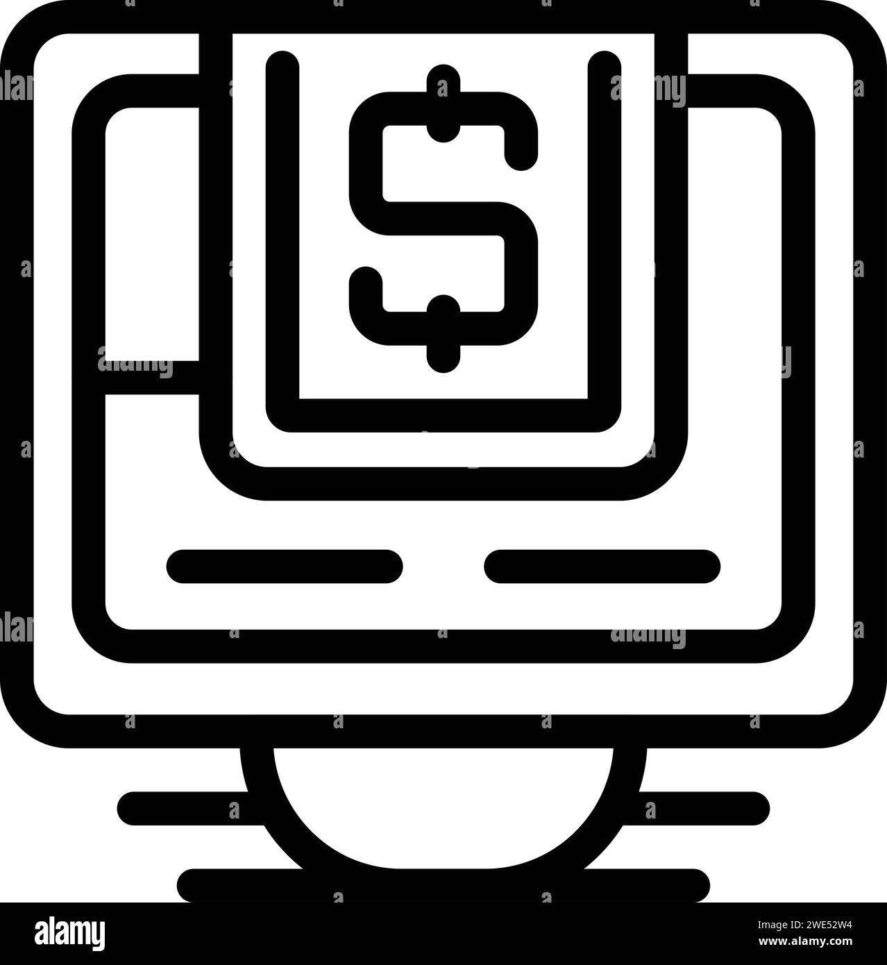 Online computer plan icon outline vector. System charge. Economy model ...
