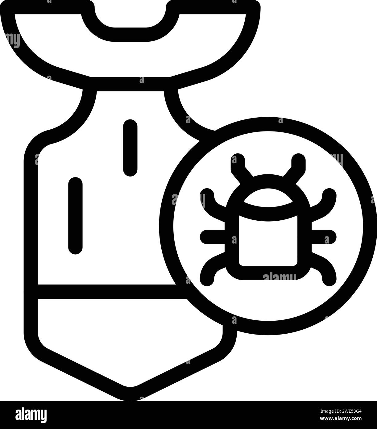Bug hacker attack icon outline vector. Virus data. Criminal cyber Stock ...
