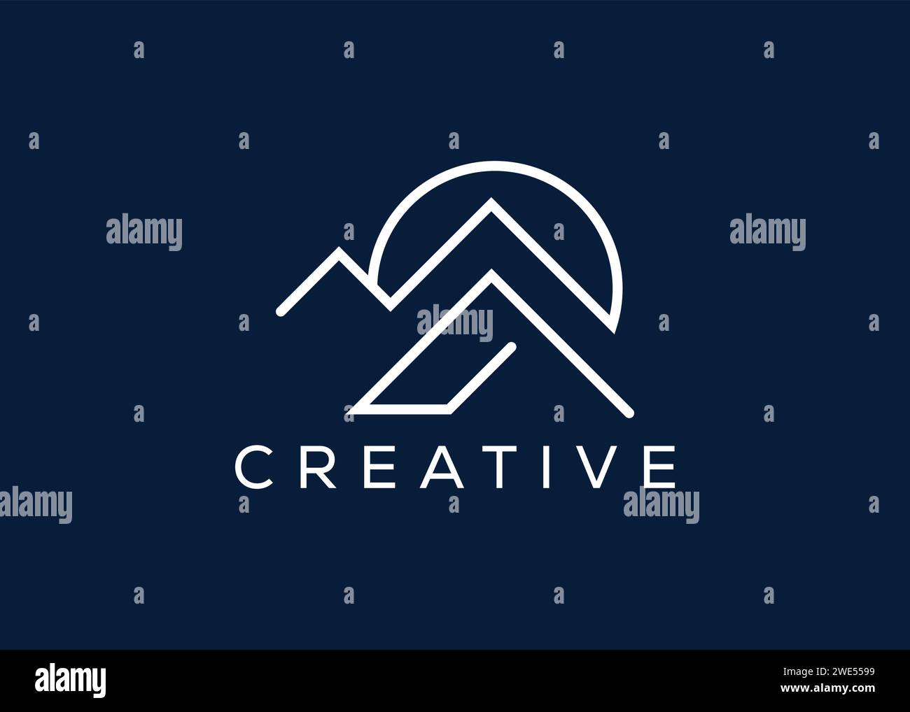 Minimal Letter A mountain logo design vector template Stock Vector