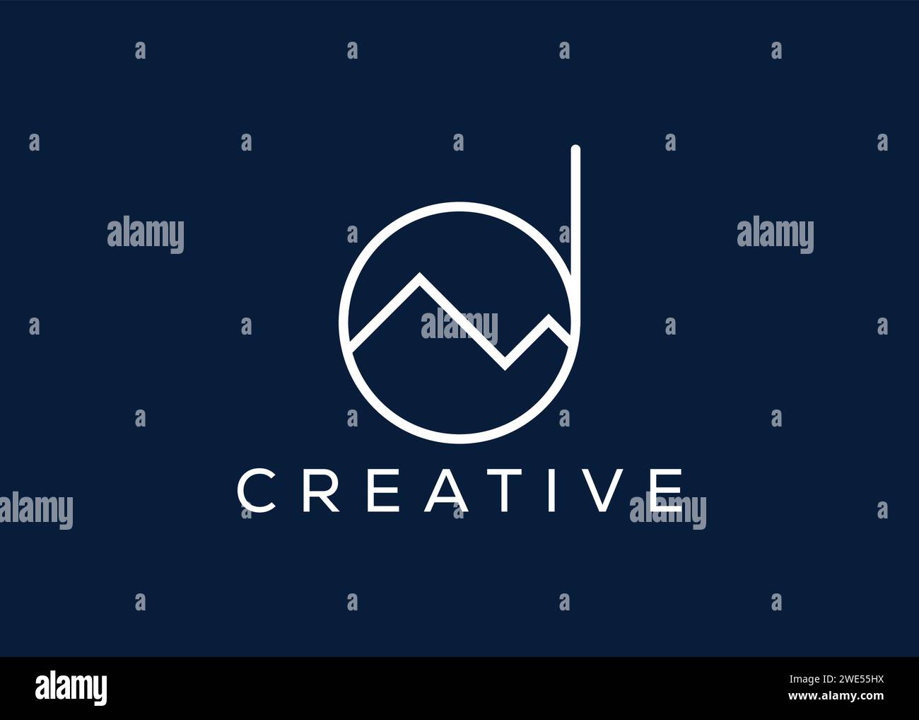 Minimal Letter D mountain logo design vector template Stock Vector