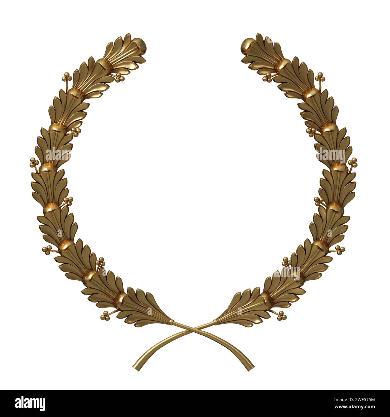 Golden antique realistic vintage winner laurel wreath Stock Photo - Alamy