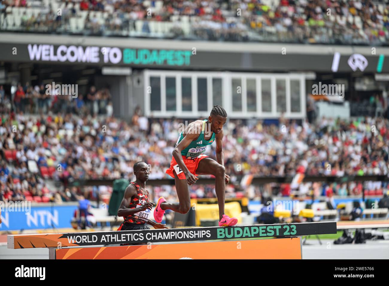 Lamecha GIRMA participating in the 3000 METRES STEEPLECHASE at the World Athletics Championships