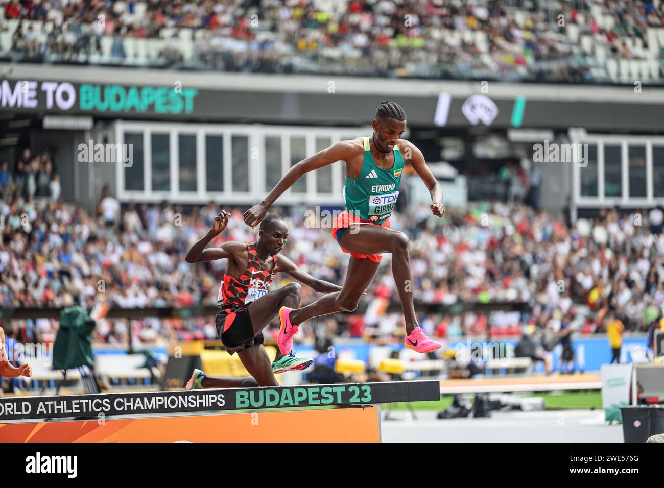 Lamecha GIRMA participating in the 3000 METRES STEEPLECHASE at the World Athletics Championships