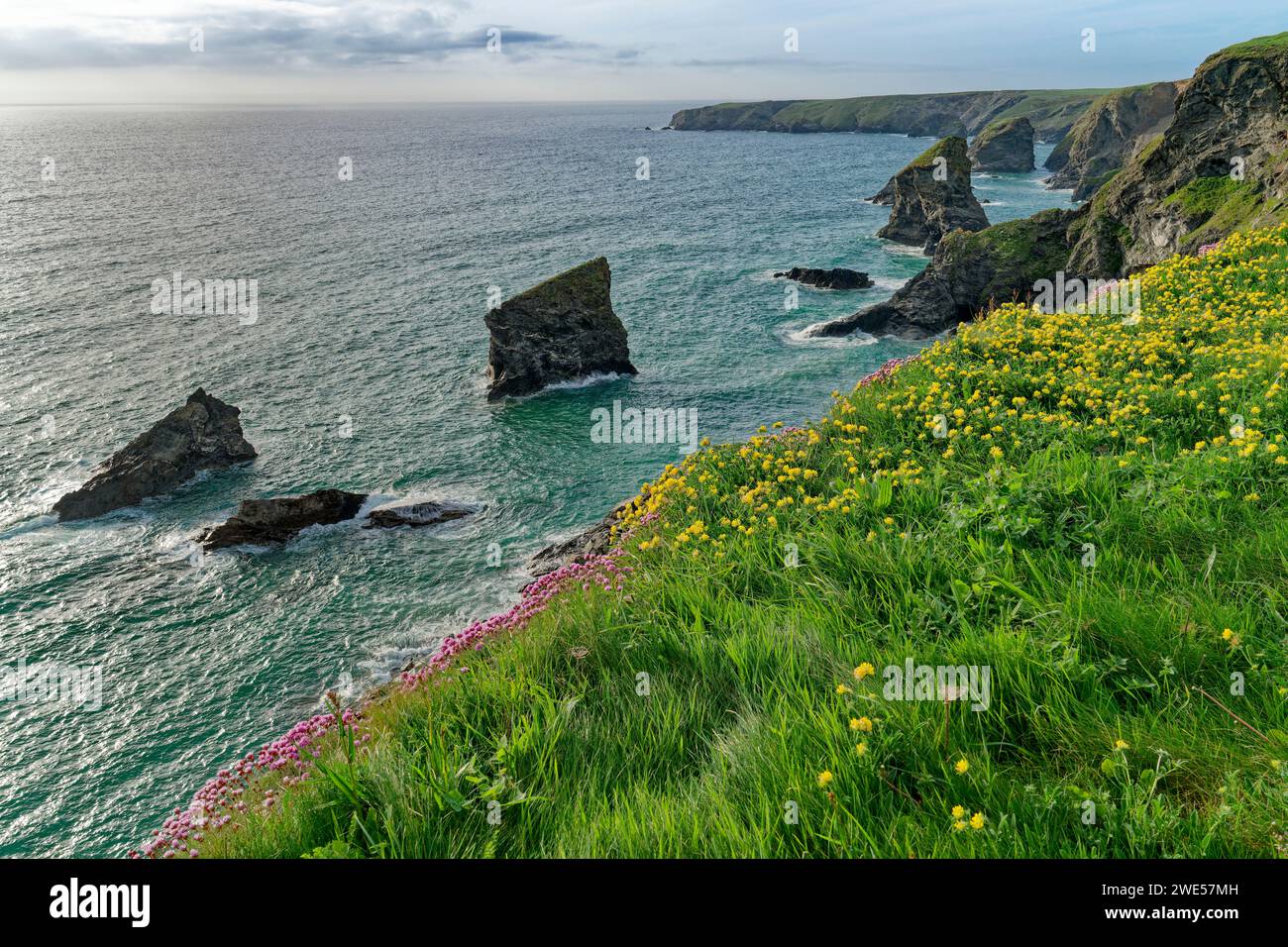 England, Cornwall, North Coast, Bedruthan Steps Stock Photo